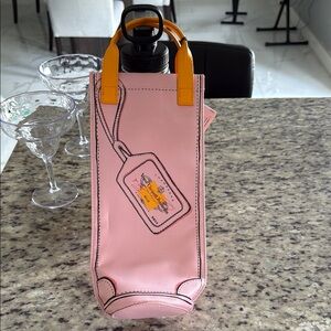 Stylish Pink Tote Bag with Yellow Accents